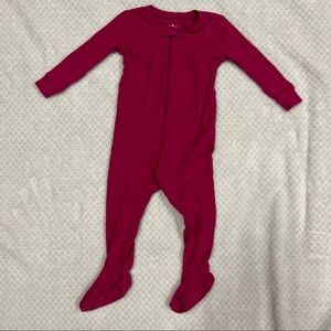 Raspberry Primary Baby Zip Up Footie
